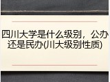 四川大学是什么级别，公办还是民办(川大级别性质)