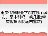 重庆传媒职业学院在哪个城市，是本科吗，第几批(重庆传媒职院城市批次)