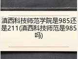 滇西科技师范学院是985还是211(滇西科技师范是985吗)