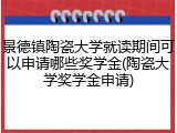 景德镇陶瓷大学就读期间可以申请哪些奖学金(陶瓷大学奖学金申请)