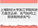 上海财经大学浙江学院师资力量怎么样，名气如何(上财浙院师资名气)
