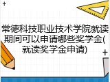 常德科技职业技术学院就读期间可以申请哪些奖学金(就读奖学金申请)