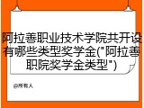 阿拉善职业技术学院共开设有哪些类型奖学金("阿拉善职院奖学金类型")