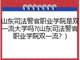 山东司法警官职业学院是双一流大学吗?(山东司法警官职业学院双一流？)