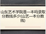 山东艺术学院是一本吗录取分数线多少(山艺一本分数线)