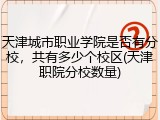 天津城市职业学院是否有分校，共有多少个校区(天津职院分校数量)
