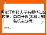 黑龙江科技大学有哪些知名校友，简单分析(黑科大知名校友分析)