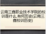 云南三鑫职业技术学院的校训是什么,有何历史(云南三鑫校训历史)
