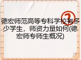 德宏师范高等专科学校有多少学生，师资力量如何(德宏师专师生概况)
