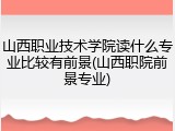 山西职业技术学院读什么专业比较有前景(山西职院前景专业)