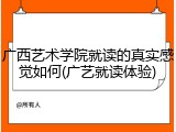 广西艺术学院就读的真实感觉如何(广艺就读体验)
