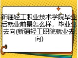新疆轻工职业技术学院毕业后就业前景怎么样，毕业生去向(新疆轻工职院就业去向)
