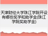 天津财经大学珠江学院开设有哪些奖学和助学金(珠江学院奖助学金)
