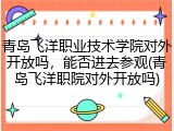 青岛飞洋职业技术学院对外开放吗，能否进去参观(青岛飞洋职院对外开放吗)