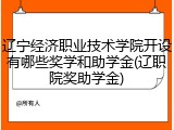 辽宁经济职业技术学院开设有哪些奖学和助学金(辽职院奖助学金)