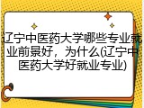 辽宁中医药大学哪些专业就业前景好，为什么(辽宁中医药大学好就业专业)