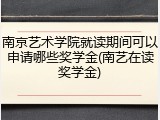 南京艺术学院就读期间可以申请哪些奖学金(南艺在读奖学金)