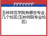 玉林师范学院有哪些专业，几个校区(玉林师院专业校区)