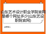 山东艺术设计职业学院官网是哪个网址多少(山东艺设职院官网)