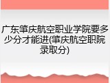 广东肇庆航空职业学院要多少分才能进(肇庆航空职院录取分)
