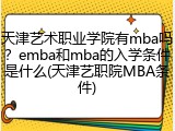 天津艺术职业学院有mba吗？emba和mba的入学条件是什么(天津艺职院MBA条件)