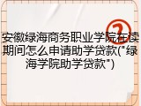 安徽绿海商务职业学院在读期间怎么申请助学贷款("绿海学院助学贷款")