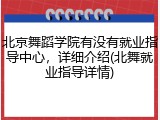北京舞蹈学院有没有就业指导中心，详细介绍(北舞就业指导详情)