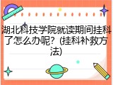 湖北科技学院就读期间挂科了怎么办呢？(挂科补救方法)