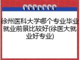 徐州医科大学哪个专业毕业就业前景比较好(徐医大就业好专业)