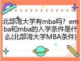 北部湾大学有mba吗？emba和mba的入学条件是什么(北部湾大学MBA条件)