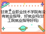 甘肃工业职业技术学院有没有就业指导，好就业吗(甘工院就业指导好吗)