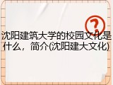 沈阳建筑大学的校园文化是什么，简介(沈阳建大文化)