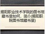 揭阳职业技术学院的图书馆藏书量如何，简介(揭阳职院图书馆藏书量)