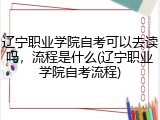 辽宁职业学院自考可以去读吗，流程是什么(辽宁职业学院自考流程)