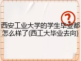 西安工业大学的学生毕业都怎么样了(西工大毕业去向)
