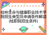 桂林生命与健康职业技术学院招生类型及申请条件解读(桂职院招生条件)
