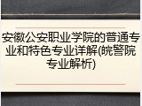 安徽公安职业学院的普通专业和特色专业详解(皖警院专业解析)