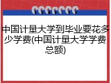 中国计量大学到毕业要花多少学费(中国计量大学学费总额)