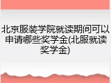 北京服装学院就读期间可以申请哪些奖学金(北服就读奖学金)