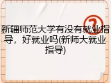 新疆师范大学有没有就业指导，好就业吗(新师大就业指导)
