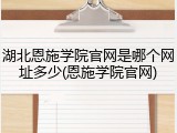 湖北恩施学院官网是哪个网址多少(恩施学院官网)