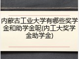 内蒙古工业大学有哪些奖学金和助学金呢(内工大奖学金助学金)