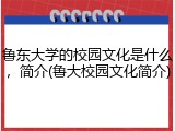鲁东大学的校园文化是什么，简介(鲁大校园文化简介)