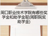 周口职业技术学院有哪些奖学金和助学金呢(周职院奖助学金)