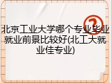 北京工业大学哪个专业毕业就业前景比较好(北工大就业佳专业)