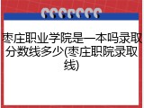 枣庄职业学院是一本吗录取分数线多少(枣庄职院录取线)