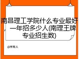 南昌理工学院什么专业最好，一年招多少人(南理王牌专业招生数)