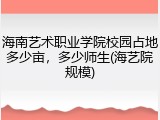 海南艺术职业学院校园占地多少亩，多少师生(海艺院规模)