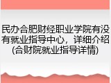 民办合肥财经职业学院有没有就业指导中心，详细介绍(合财院就业指导详情)
