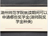 湖州师范学院就读期间可以申请哪些奖学金(湖师院奖学金种类)